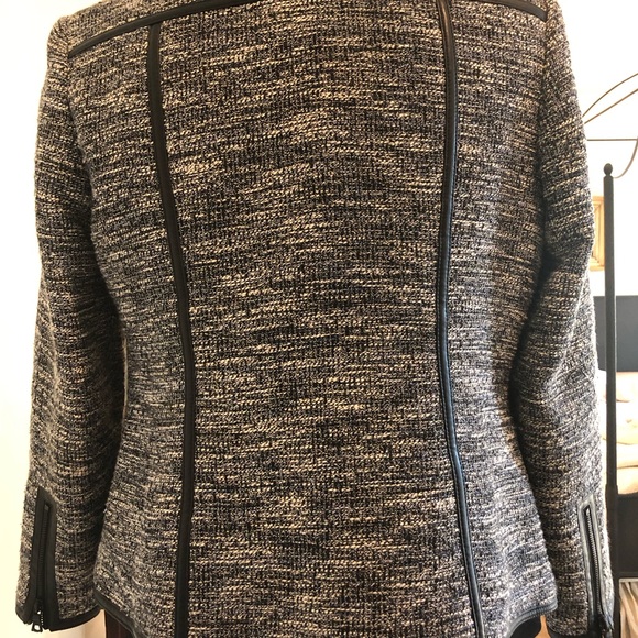 Great little tweed office-friendly moto jacket by Anne Klein, size 14 - Picture 3 of 7